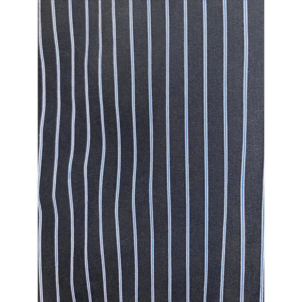 Luchiano Visconti Men's XL Blue Striped French Cuff Dress Shirt Cotton